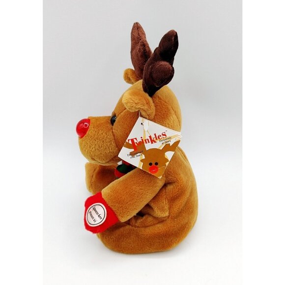 SEARS Twinkles Reindeer 8" Beanbag Plush Vintage 1999 Light Up Nose NOT Working - Picture 2 of 5
